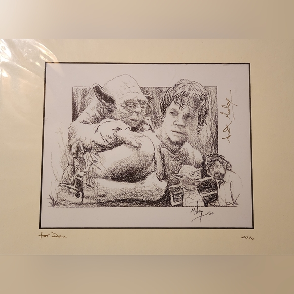 Star Wars Nick Maley Autographed 8 x 10 Yoda Luke Skywalker Sketch! - Picture 2 of 4